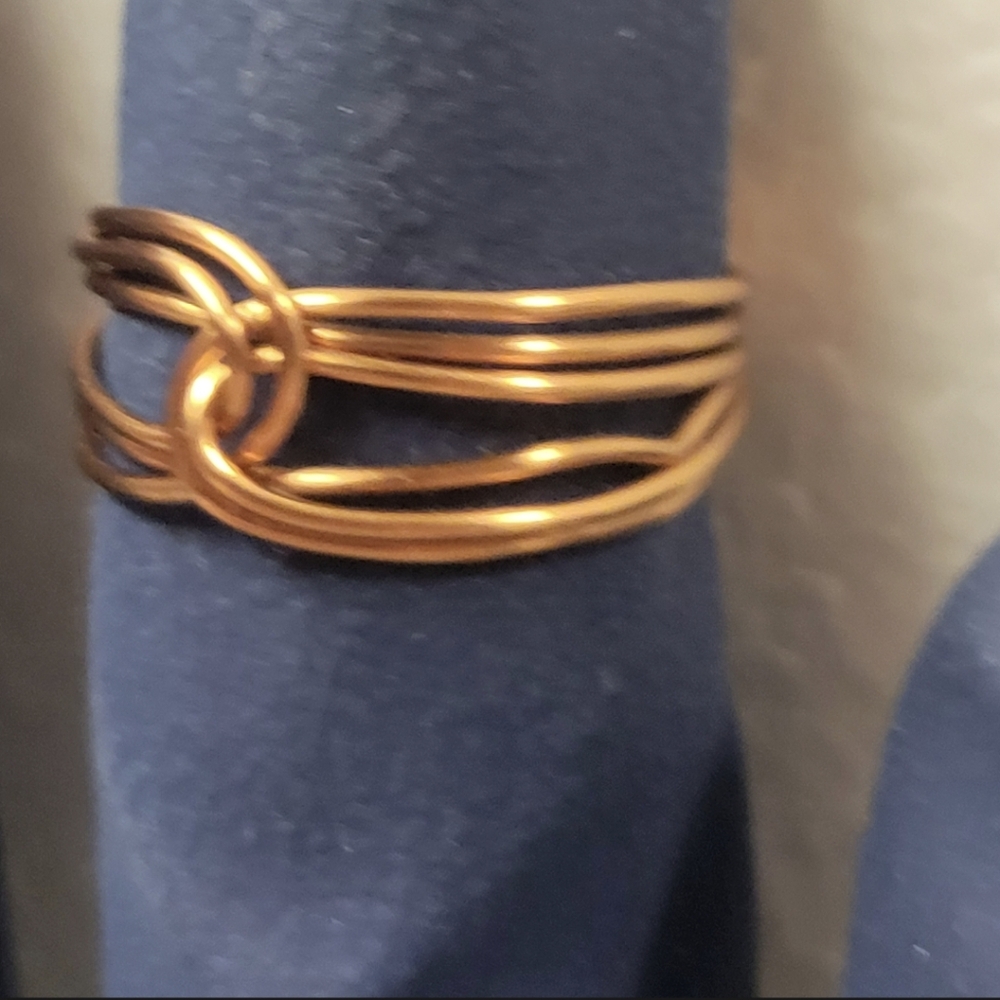 Tripled Twisted Copper Wire Rose Ring - image 4